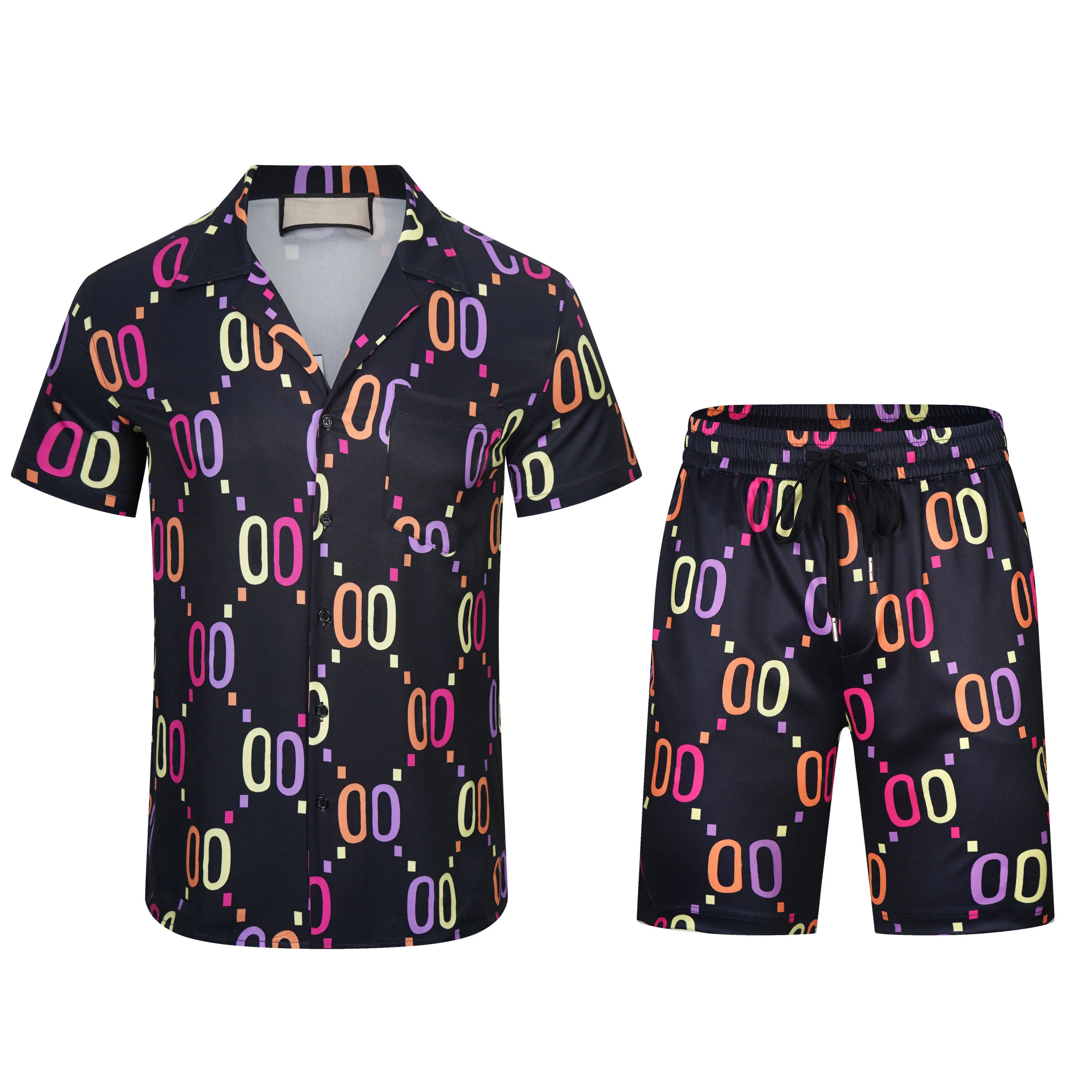 Summer Beach Designer Mens Casual Shirts Suits Tracksuit Set Fashion T Shirts Seaside Holiday Shirts Shorts Sets Mens Sets Outfits Sportswears