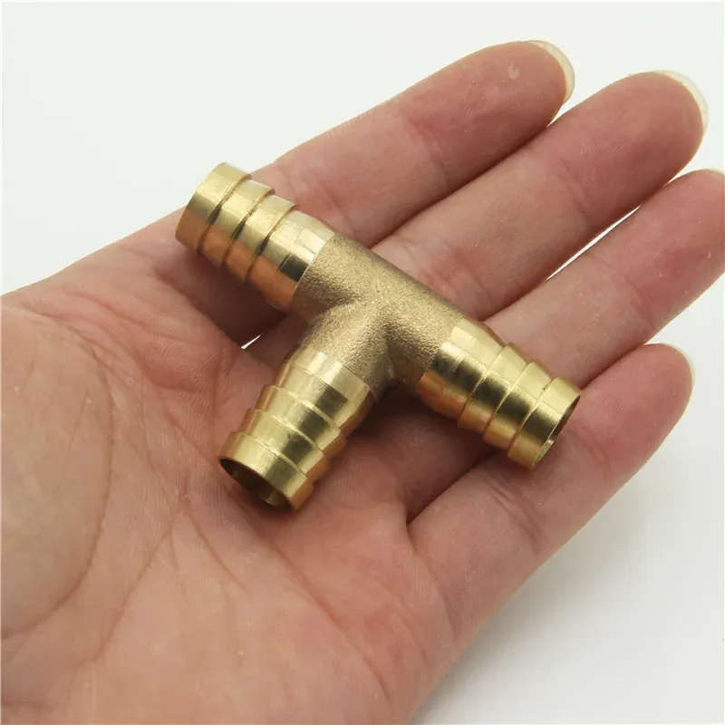 Raccordo T Per Metano Connettore Tubo Flessibile A In Ottone Massiccio 3 Vie Gas Ad Aria Compressa Gasolio(12Mm