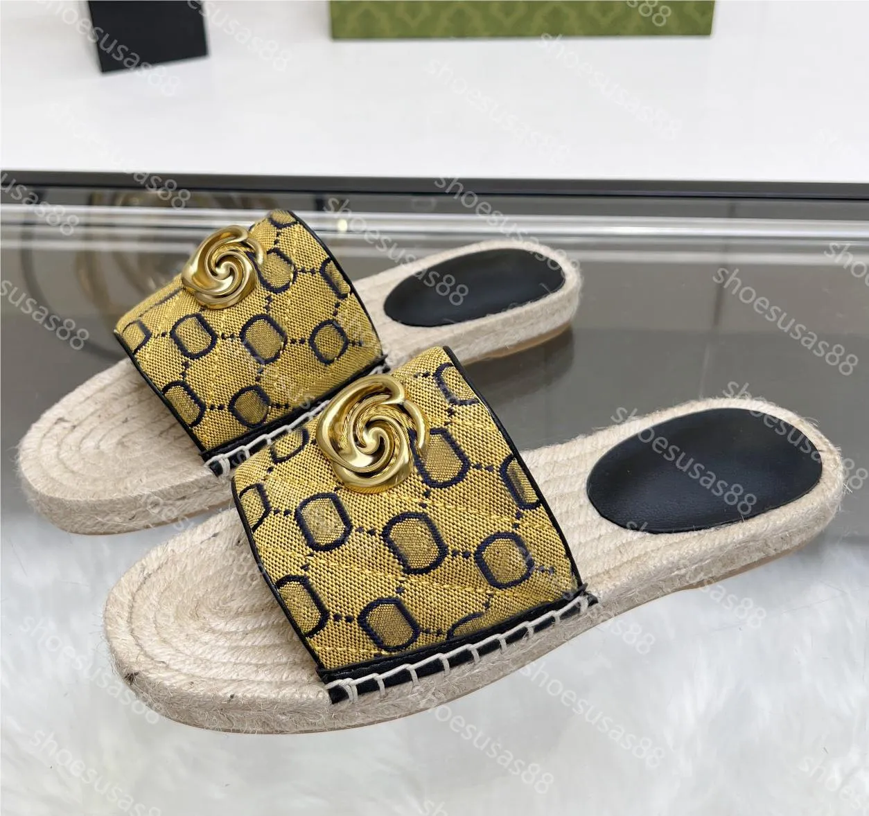 Save Big on Bulk Espadrille Slide Sandals Espadrille Slide Sandals: Women's  Designer Platform Espadrilles Luxury Crystal Straw Flat Slippers Best