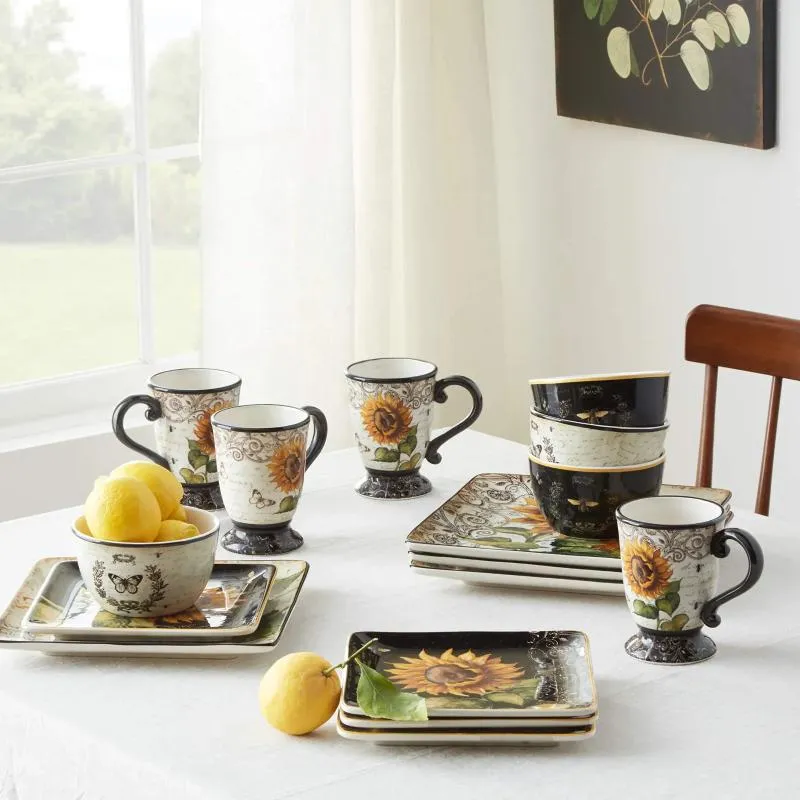 Corelle sunflower dinnerware sets on sale