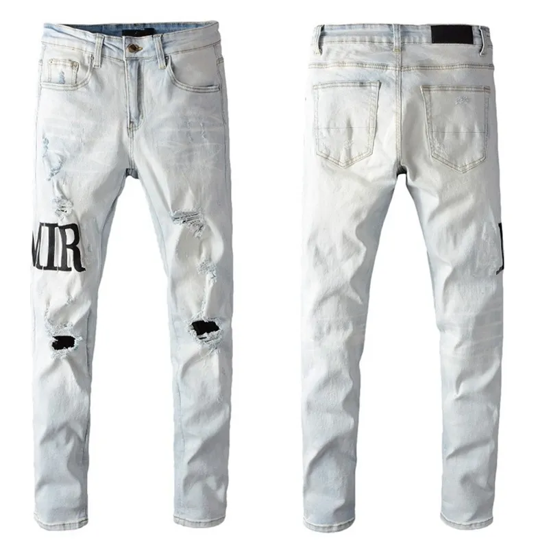 Jeans Motociclista Uomo Slim Fit Strappati Neri, Elasticizzati In Cotone Con Gamba Dritta, Pantaloni Denim Distrutti Taglia 48
