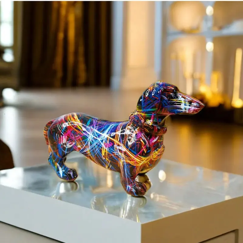 Creative Graffiti Dahong Dog Statue Home Decoration From