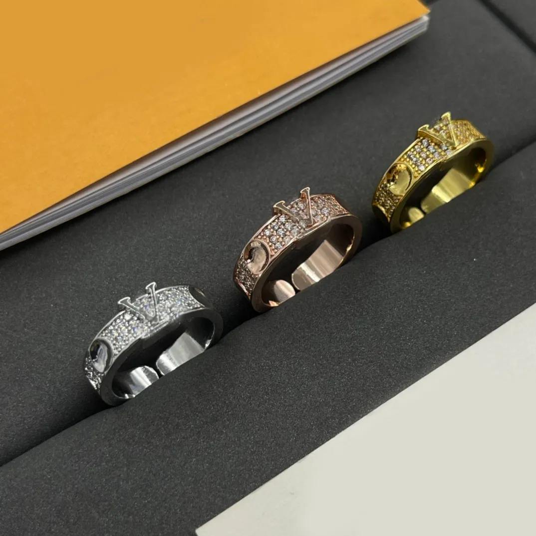 Designer Rings Luxury Letter Crystal Band Rings 18K... From ...