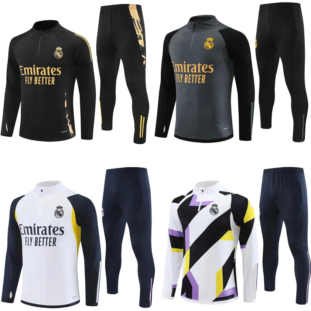 Ensemble de survetement de soccer pour enfants Polyester respirant anti bink manche complete combinaison d entrainement pour le football