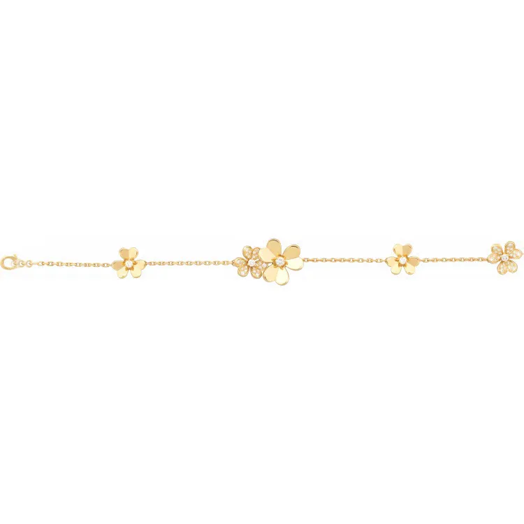 Bracciale Quadrifoglio Placcato Oro 18K – Portafortuna Regolabile Per Donne In 4 Colori (Verde, Nero, Rosso, Bianco) - 4