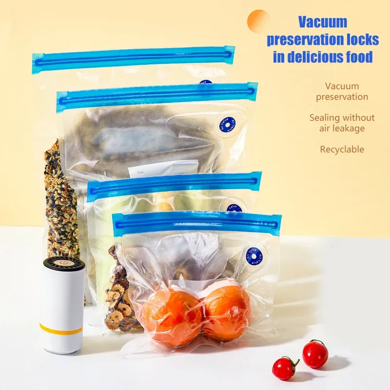 DHgate 2024 10 Pack Mini Vacuum Sealer with Reusable Food Storage Bags for Airtight Kitchen Food Preservation Household Appliances