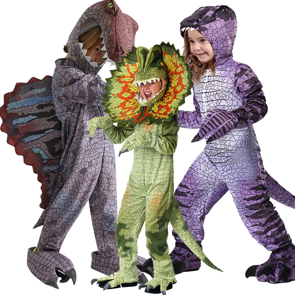 thumbnail image 2 of Child Dilophosaurus Costume – Boys Jurassic World Dinosaur Jumpsuit, Book Week 2 of 5