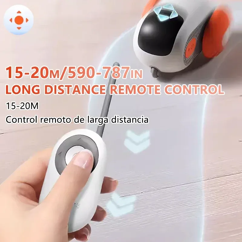 Jouet Interactif Pour Chat – Voiture Télécommandée à Induction – Double Mode – Neuf