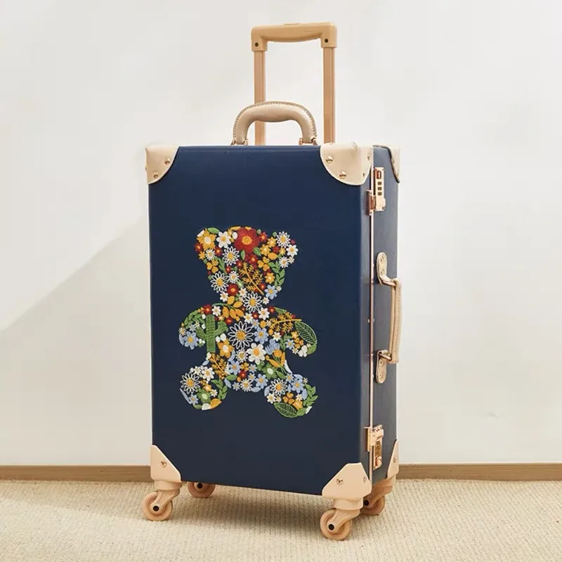 Retro Rolling Luggage PU Leather Spinner Trolley Suitcase For Stylish Travelers From Ddmysmile 256.79 DHgate.Com
