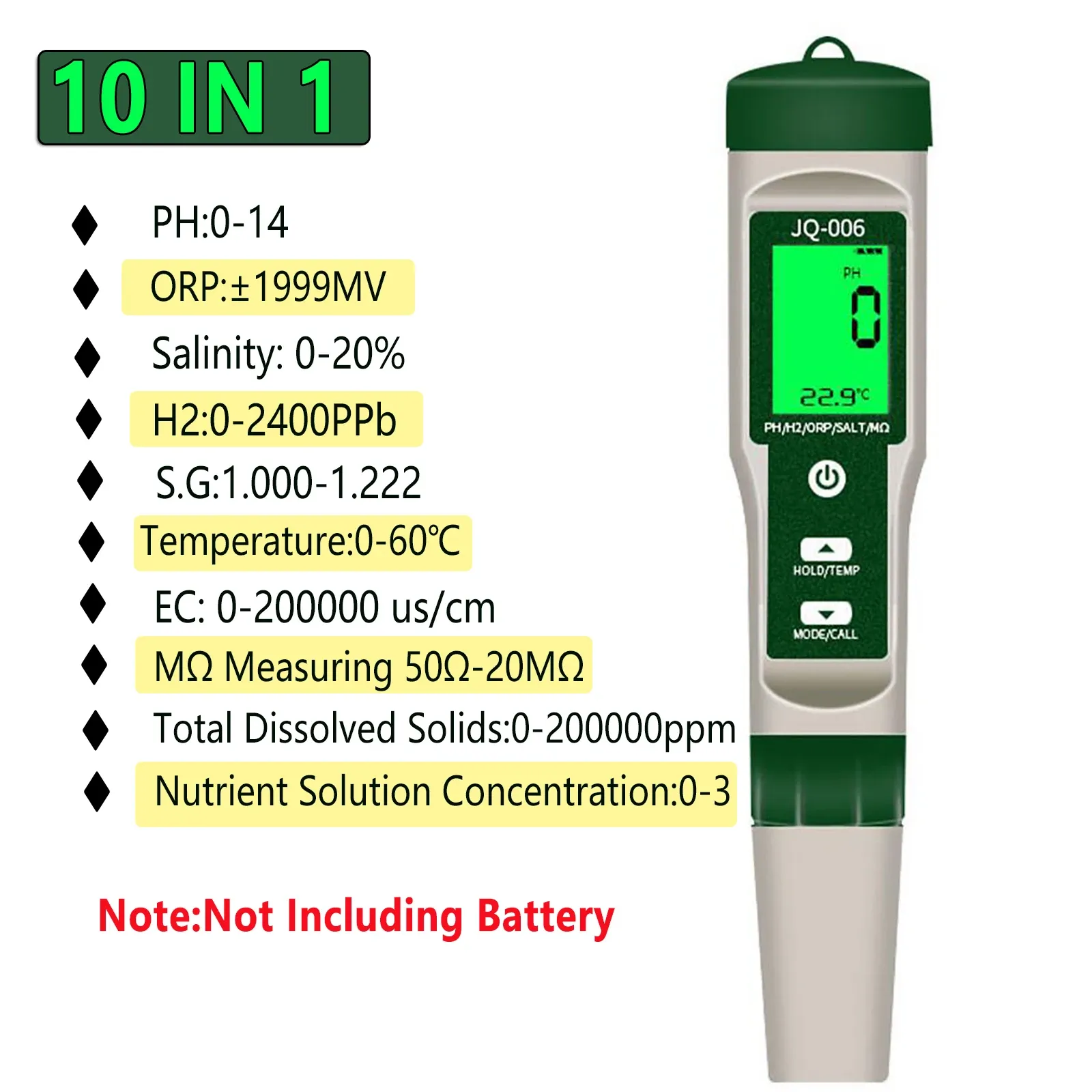 thumbnail image 2 of Yumarket Digital PH EC TDS Temp Meter – Water Quality Tester For Hydroponics 2 of 5