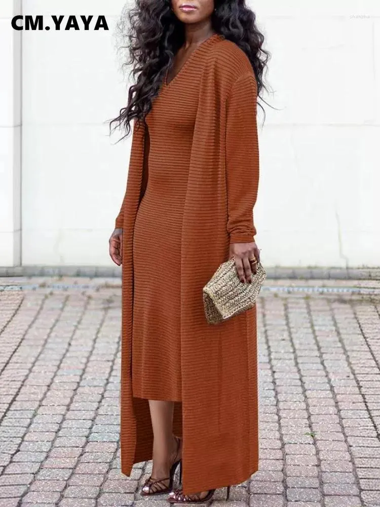 Ribbed Knit Bodycon Tank Dress and Long Sleeve Top 2-Piece Spring