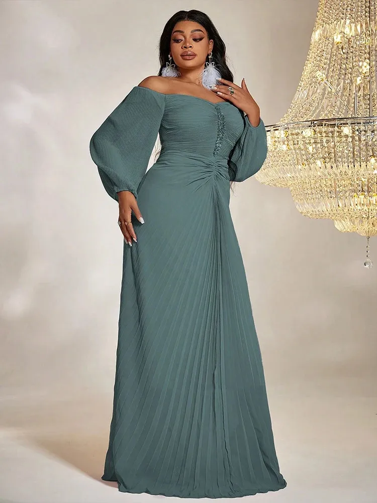 Women Plus Size A-Line Chiffon Maxi Dress with Draped Design and Lantern Sleeves Floor-Length Wedding Evening Dress from Dhgate Plus size Dresses - price 63.1 Women Plus Size A-Line Chiffon Maxi Dress with Draped Design and Lantern Sleeves Floor-Length Wedding Evening Dress from Dhgate Plus size Dresses - price 63.1