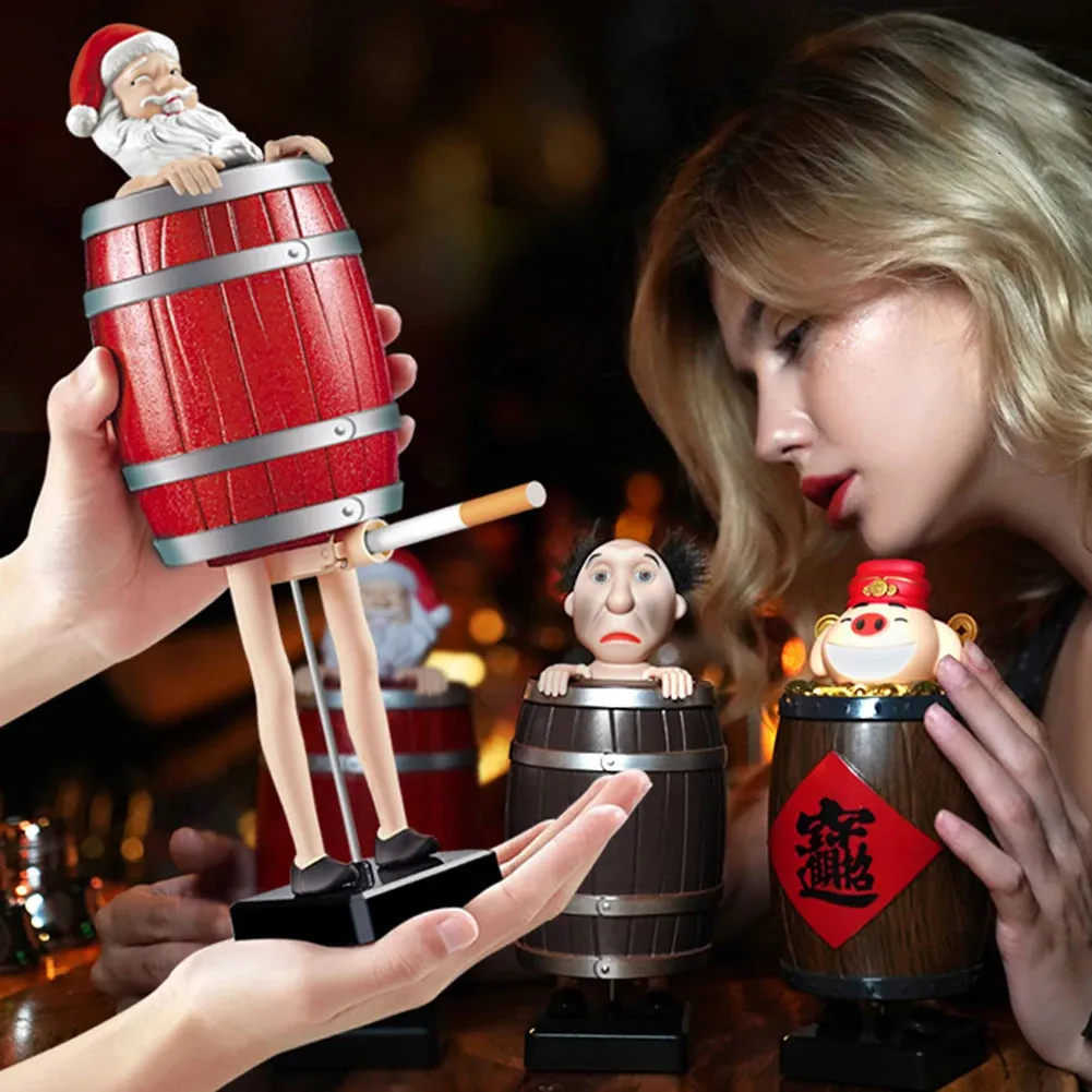guy in barrel cigarette dispenser Hilarious Wooden Barrel Cigarette Dispenser: Creative Gag Gift for Men from  Dhgate Decorative Objects & Figurines