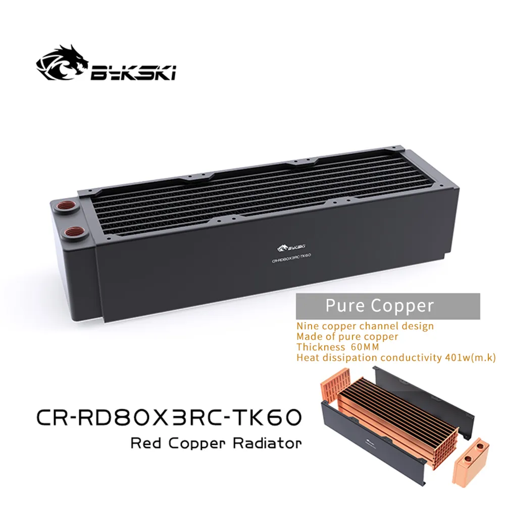 Bykski 240mm Copper Radiator 30/40/60mm Thick For 80mm Fan Server PC ...
