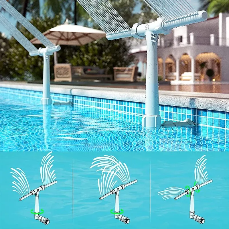 Inflatable Pool With Sprinkler Adjustable Dual Spray Water Fountain For ...