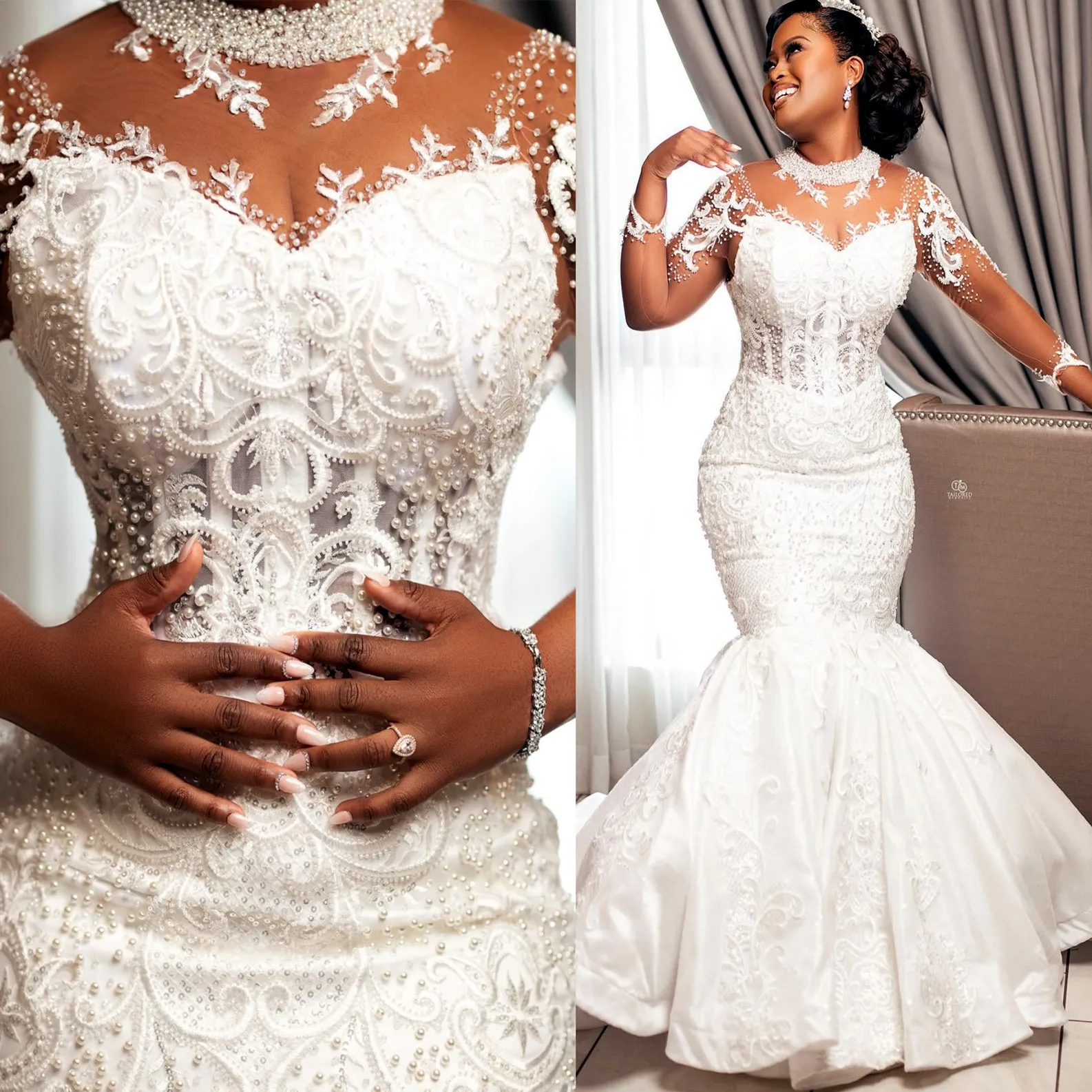 Lace Vintage Pearls Bridal Wedding Dress Lace Vintage Pearls Bridal Wedding Dress