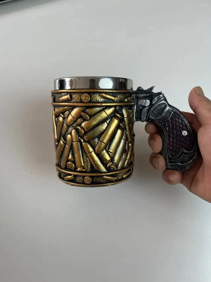 Mugs Revolver à Bullet - 2pcs 450ml Acier Inoxydable - Forme Pistolet - Cadeau Original Pour Homme