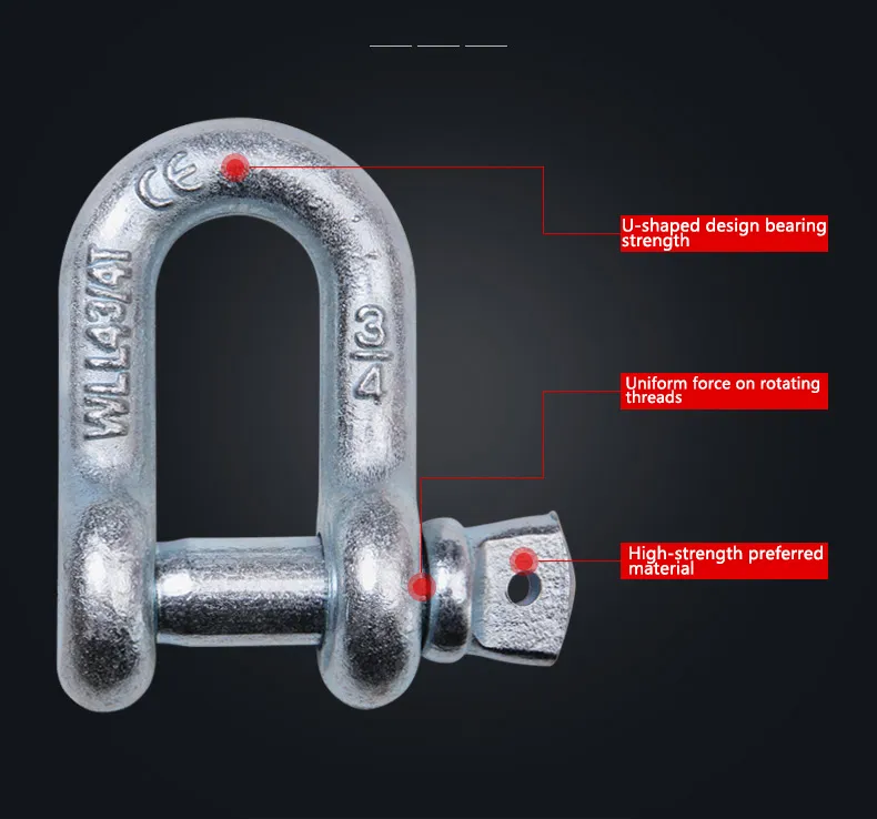 High-Intensity Stainless Steel U-Bolts Bow Shackle 12T to 55T Load ...