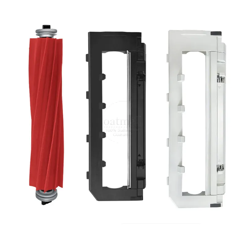2 Spazzole A Rullo Gomma Ricambio Per Xiaomi Roborock Q5 / S7 / T7S: Kit Accessori Con Setole In Nylon Per Peli E Polvere. Rosse, 20x4 Cm. - 3