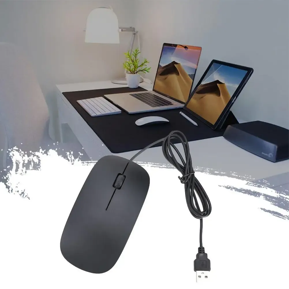 USB Wired Optical Mouse Suitable For Apple Desktop Laptop Scrub Cute Little Mouse Computer Peripherals Desktop Computers