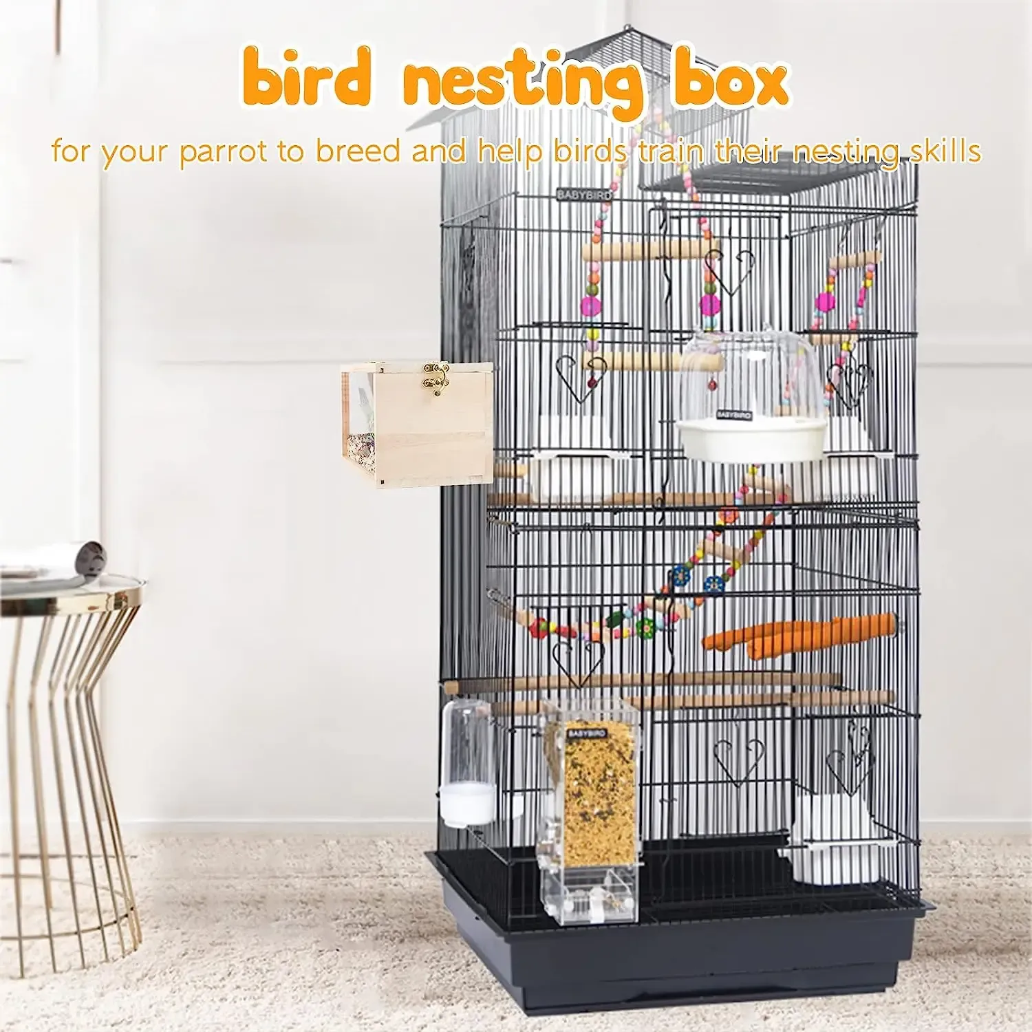 Bird cage with nest box online
