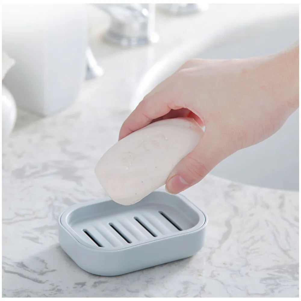 Square Soap Box Double-layer Square Soap Box with Cover for Travel and Bathroom Use ...