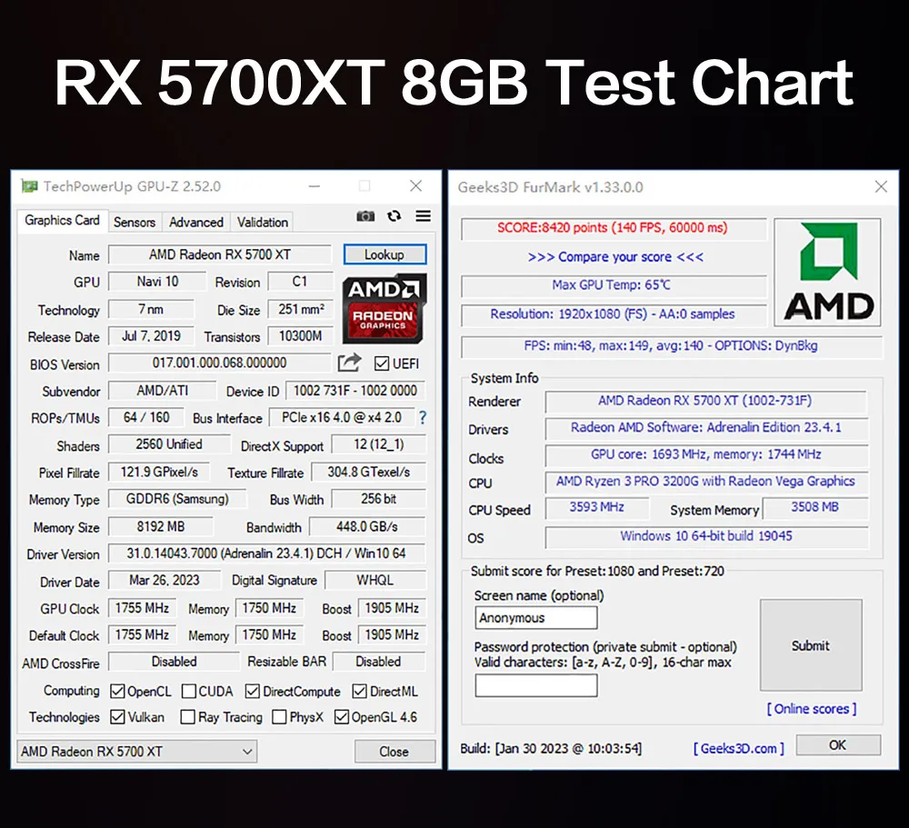 Rx 5700 xt gpu z online