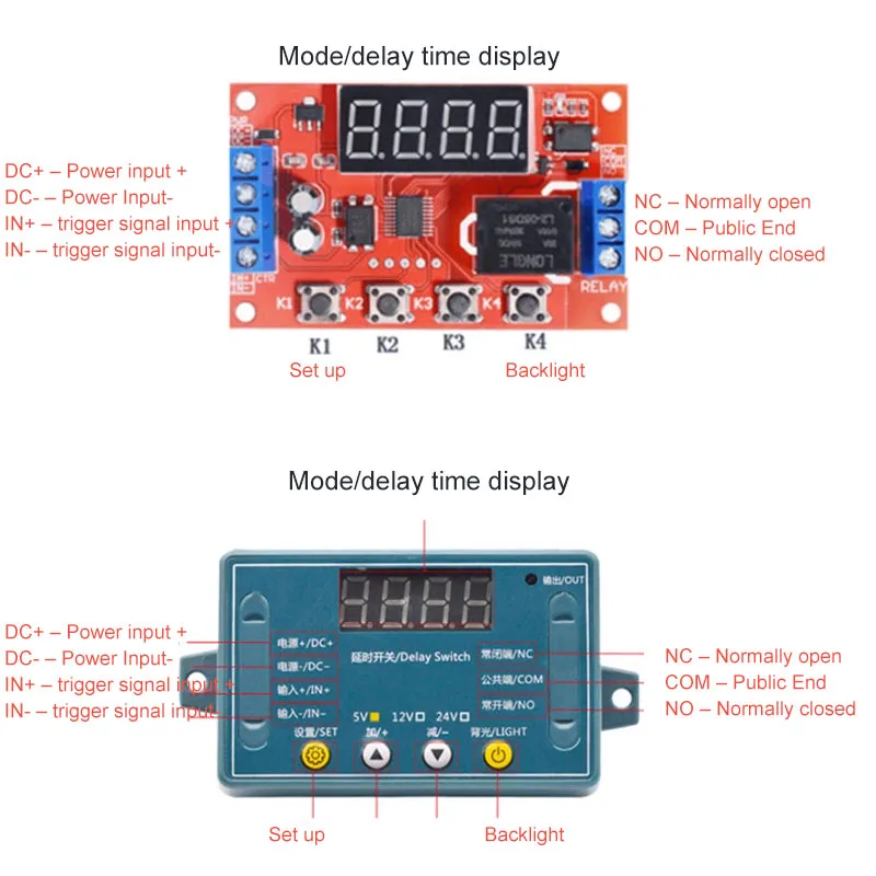 Relay Timer Delay Trigger Switch DC 5V 12V 24V 10A Adjustable Digital ...