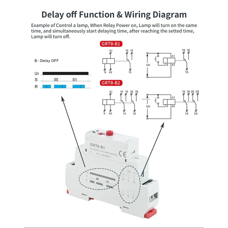 16A Delay Time Relay Timer HOT-GEYA Electronic Timer Relay with Sockets ...