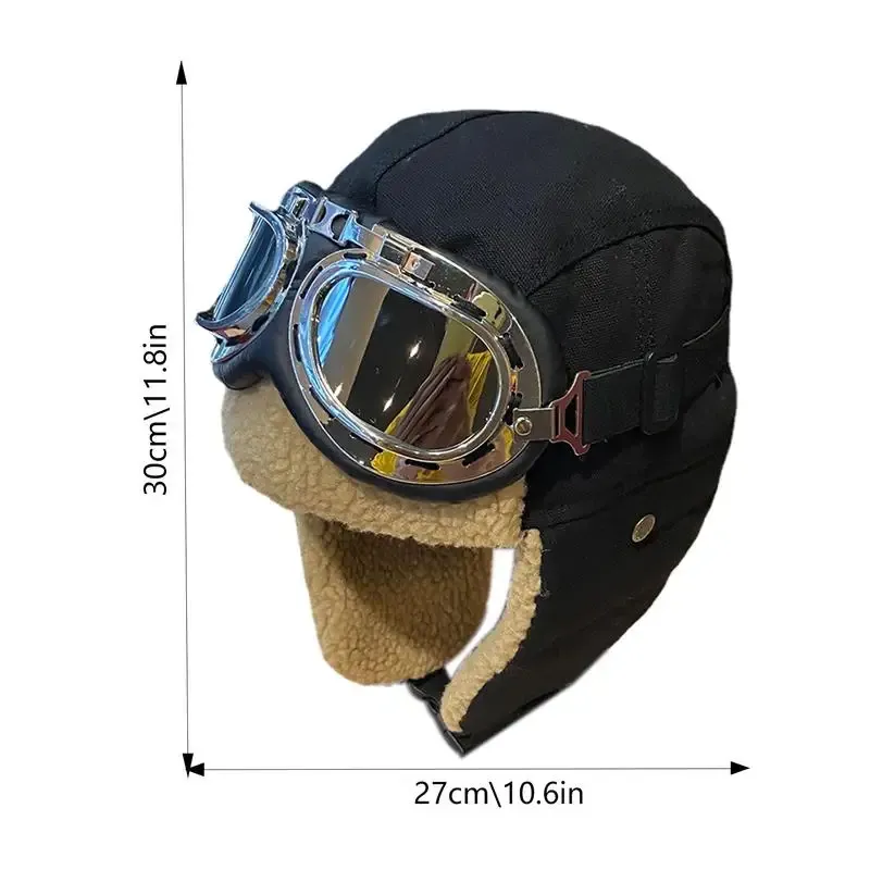 Bomber hat with goggles deals