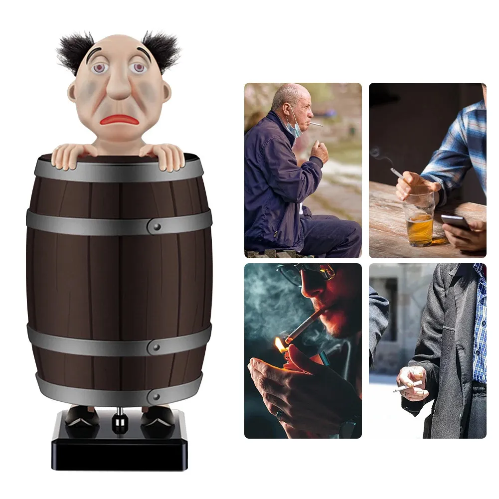 cigarette dispenser man in barrel Hilarious Wooden Barrel Cigarette Dispenser: Creative Gag Gift for Men from  Dhgate Decorative Objects & Figurines