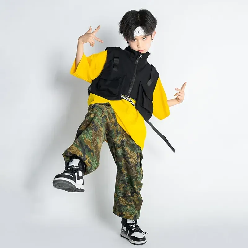 Teen Hip Hop Clothing Set For Girls Black Cargo Vest Top And Camo Casual Cargo Pants Perfect For Street Clothes Jazz Dance Costumes From Ddmysmile 22.64 DHgate.Com