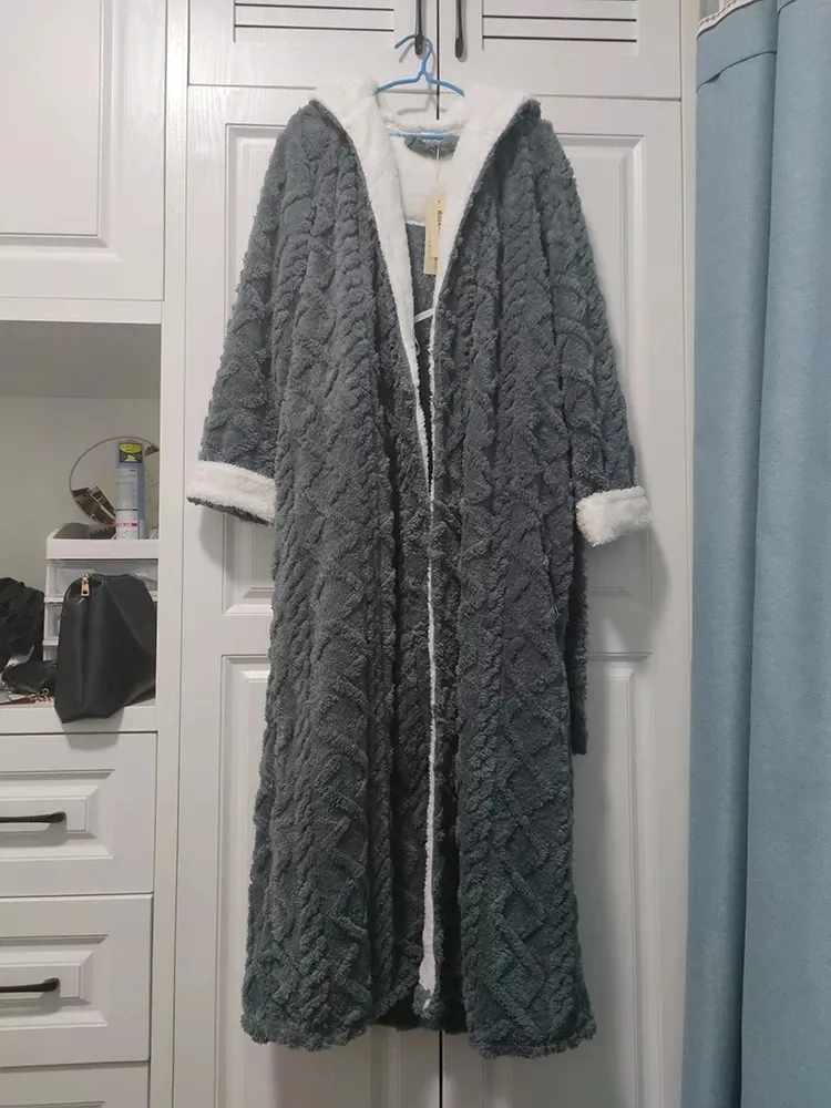 Extra Long Hooded Flannel Polyester Bathrobe Women Winter Thick Ankle-Length  Thermal Robe Kimono Dressing Gown from Dhgate Girls Capes and Jackets -  price 93.53