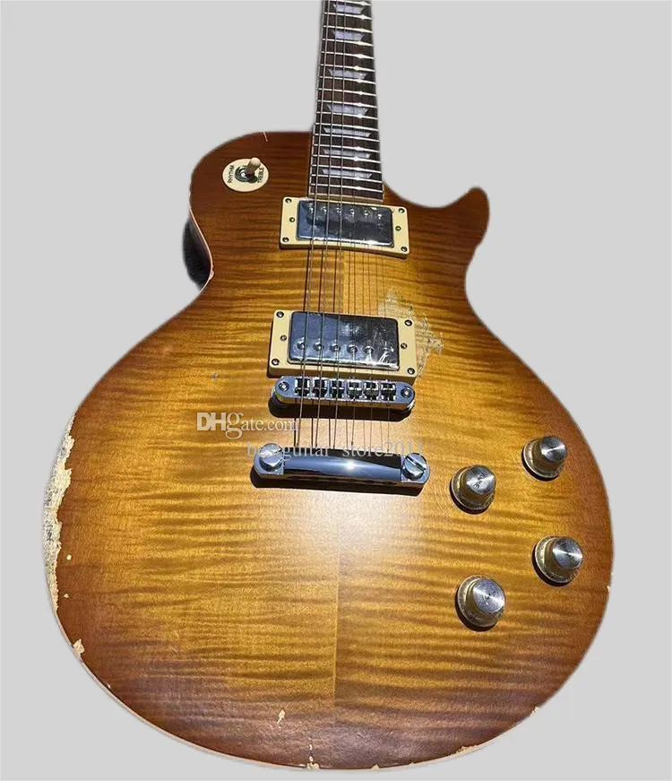Solid Wood Electric Guitar with Upgraded Eyelet Bridge for Enhanced Sound and Performance