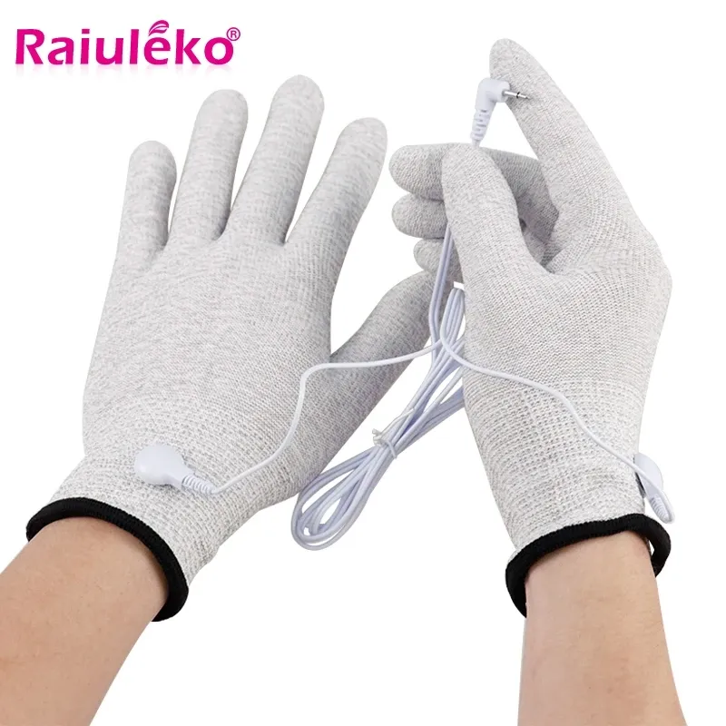 1 Pair Conductive Electrotherapy Massage Gloves – Silver Fiber – Use With TENS Machine – 83x185mm