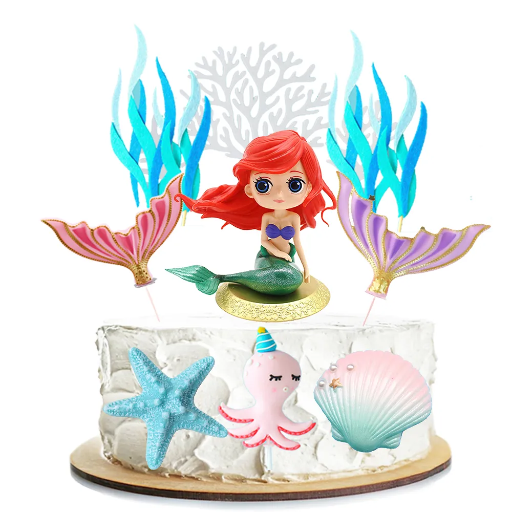 24 Pieces Mermaid Tail Cupcake Toppers Under The Sea Cake