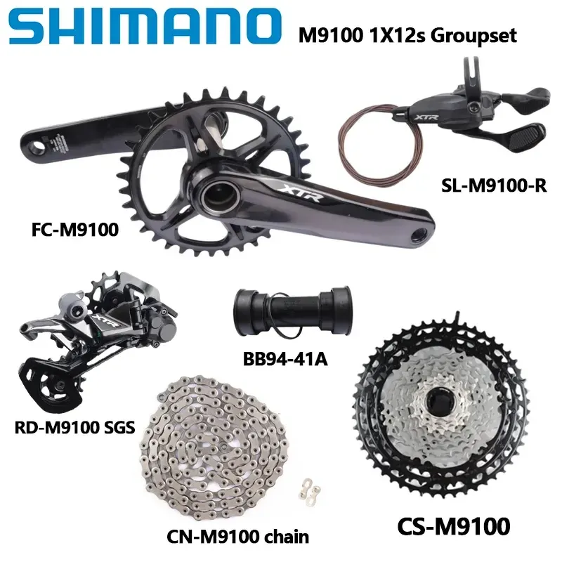 Shimano XTR M9100 Groupset 12s 165 170 175 Crank Cassette 10 51T SGS Rear Derailleur Long Cage Right Shifter BB 126 Link Chain From 1.118 52 DHgate