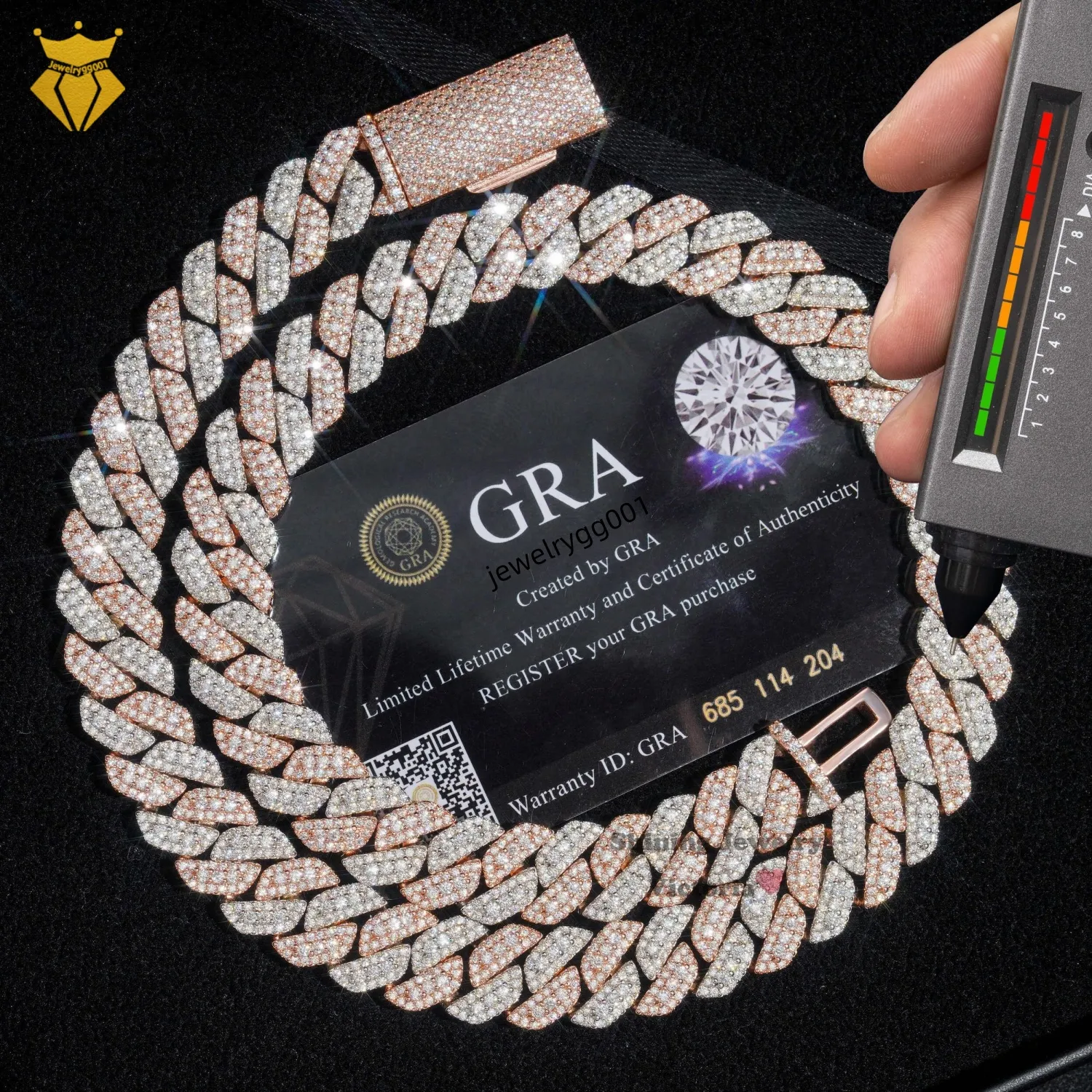 Save Big on Bulk Two Tone Gold Chains Rose Gold Plated Cuban Link Chain Two  Tone Hip Hop Jewelry With Simulated Diamonds Best Deals on DHgate