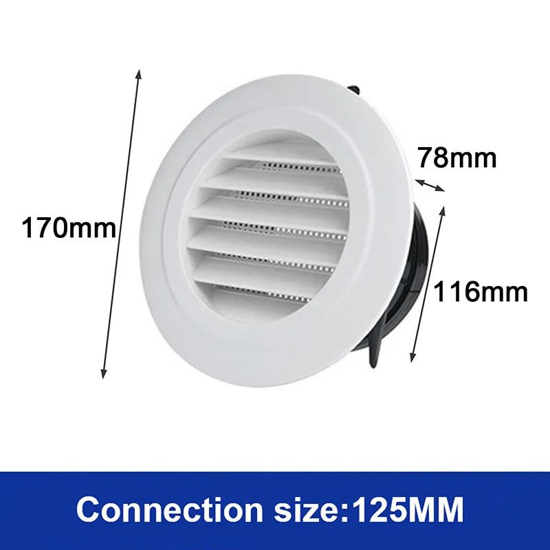 Vent Systems 150 Mm / 6″ Inch Round Soffit Vent Cover – White Louvered Plastic Grill Cover – Vent Grille With Screen Mesh – HVAC, Ducting, Pipe Air Supply Vents For Bathroom, Kitchen, Garage - View #9