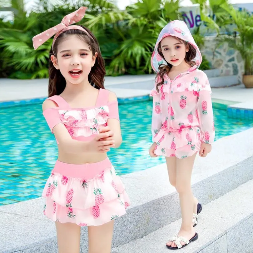 Sweet Pink And Yellow Print Family Swimsuits Matching Set For Girls Swimwear With From Kokeorge 35.73 DHgate.Com