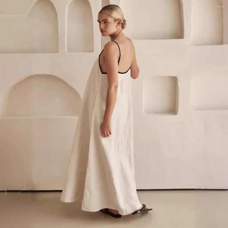 Backless linen dress discount