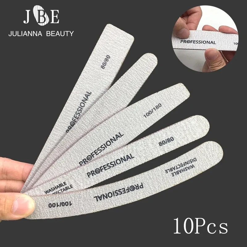 10 Pcs Rough Nail File 100/180 Grit – Heavy Duty Acrylic Files For Natural & Acrylic Nails