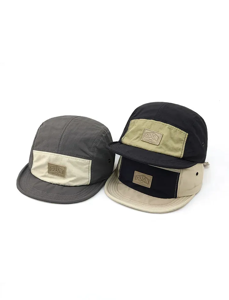 CLAPE Short Brim Baseball Cap - 5 Panel Trucker Snapback Hat, Adjustable Dad Hat (Green)