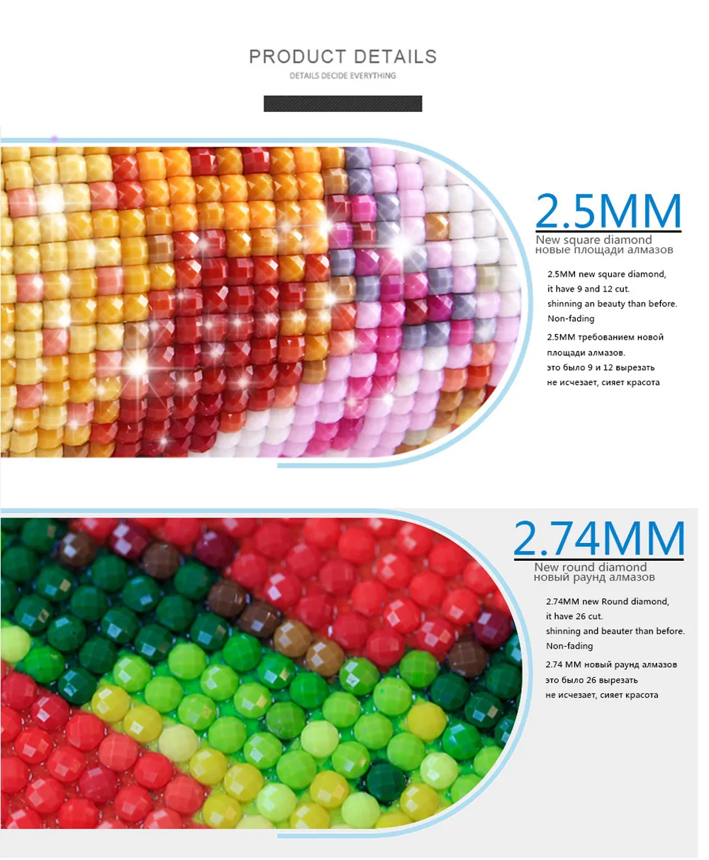 Craft Rimestones DIY Photo Custom Diamond Painting Kit with Full Round and Square ...