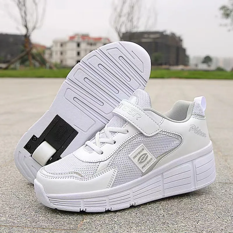 Kids Crocs Nsasy Roller Shoes USB Charge Girls Boys Sneakers With