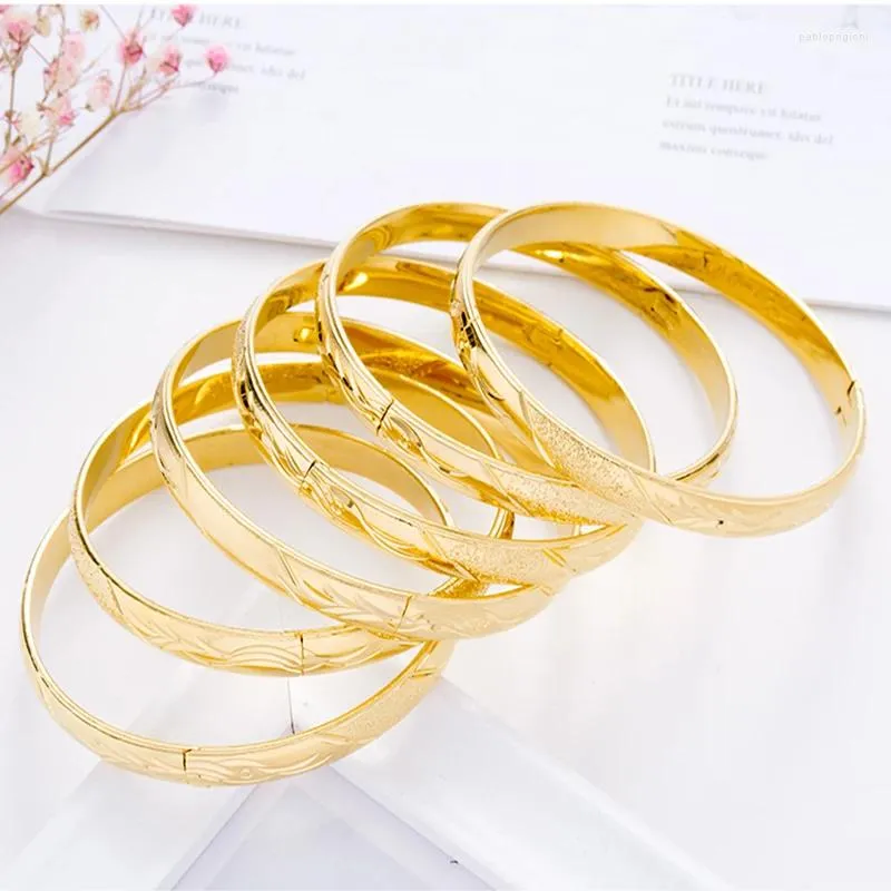 Braccialetto 8 MILLIMETRI 6 Pz/lotto Braccialetti D'oro Dubai Bracciale In Rame Africano e Braccialetti Gioielli Indiani Con Fascino Medio Oriente Per Le Donne_voghion.com
