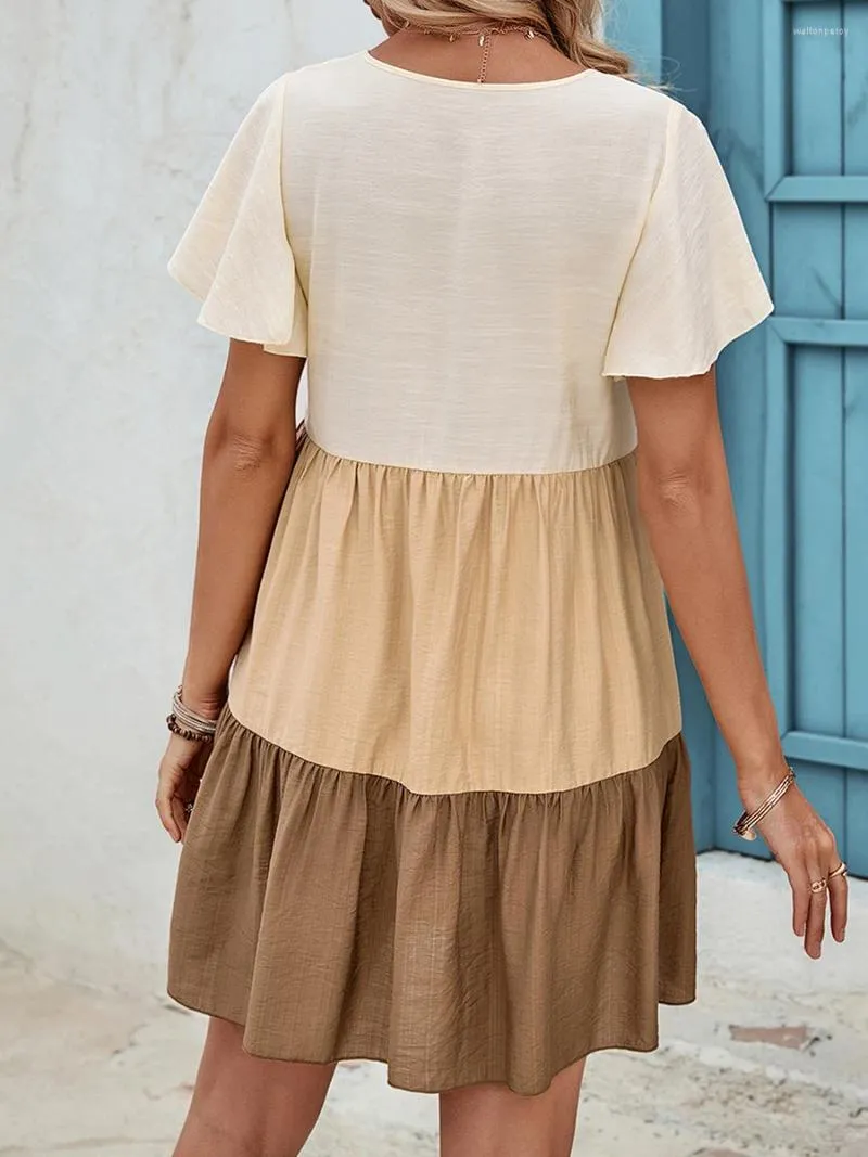 short casual a line dresses GIESSO Short Dresses For Women's Casual Square Neck Puff Sleeve A-line Dress High Waist at Amazon Women's Clothing store