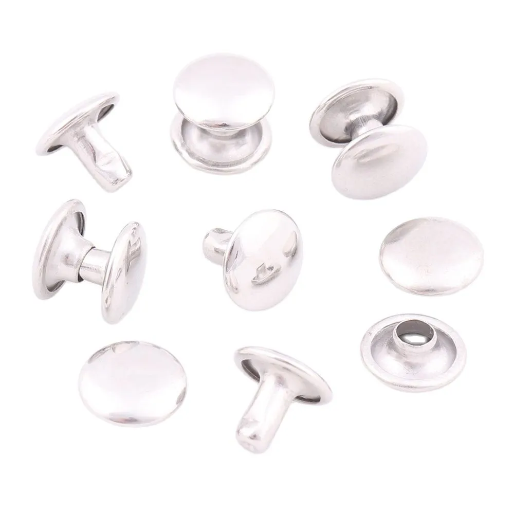 Double Cap Rivets 8*9mm Silver Craft Leather Craft... From Ddmywonder ...
