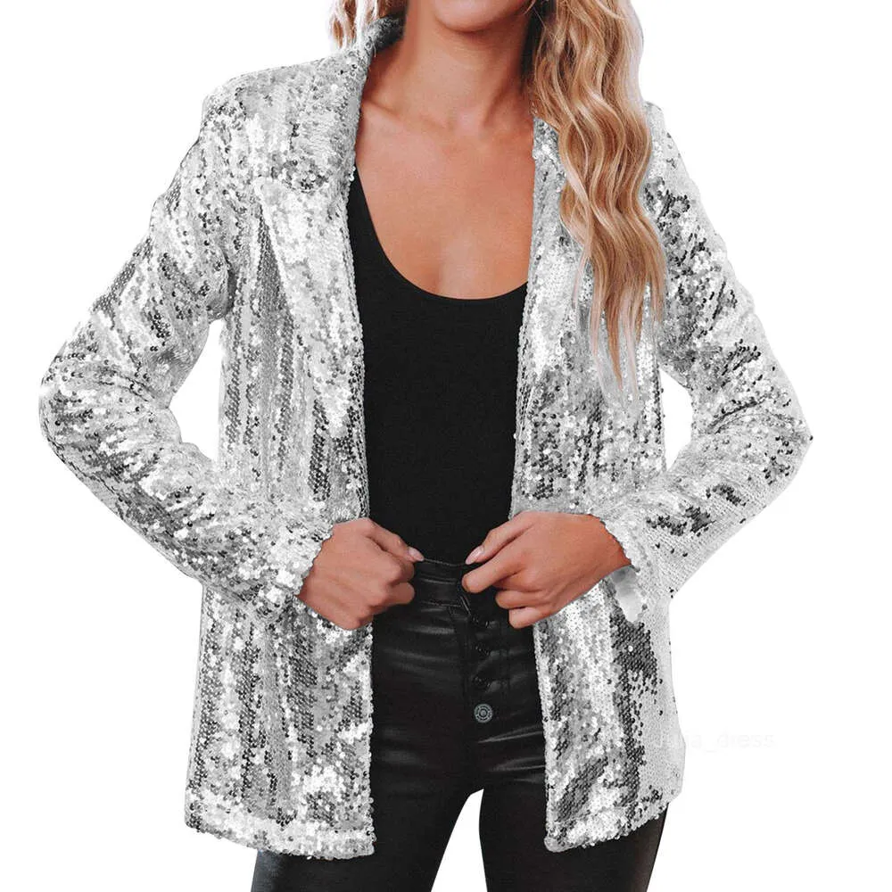 Sequin slim-fit long sleeve jacket with zipper closure and hood for  commuting and school from Dhgate Womens Trench Coats - price 27.64