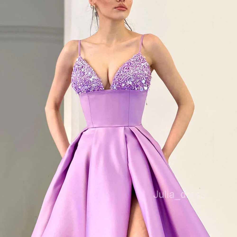 fitted lace wedding dress Lavender Beaded Formal Dresses Strapless A-Line Prom Dress 21623 –  vigocouture main image 1